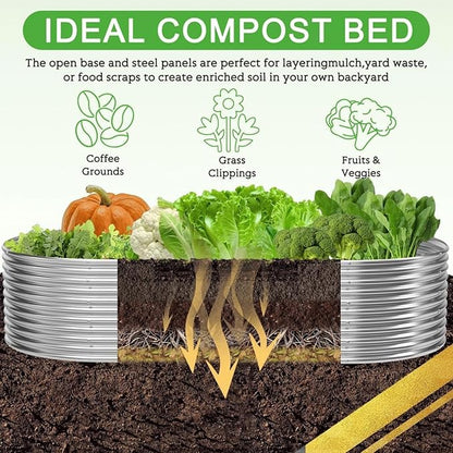 2 Pack 6x3FT Tall Galvanized Raised Garden Bed Outdoor,Metal Garden Bed for Vegetables,Steel Raised Beds for Gardening,Above Ground Garden Box for Flower-TA0