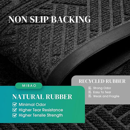 Mibao Front Door Mat Outside Entrance, Durable Outdoor Indoor Mat, Low Profile Heavy Duty Doormat, Non-Slip, Traps Dirt and Moisture, Easy Clean Patio Porch Entryway Mat, 36" x 24", Grey