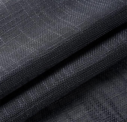 MIUCO Semi Sheer Curtains Poly Linen Textured Solid Grommet Curtains 95 Inches Long for Bedroom 2 Panels (2 x 37 Wide x 95" Long) Charcoal Grey
