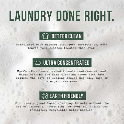 Laundry Detergent Liquid, Alpine Woods- Sandalwood, Pine & Patchouli, 50+ Loads, Concentrated, Non toxic, Plant Based Enzyme Cleaners, Long Lasting Luxury Clean, Cologne Soap for Men, 32 oz