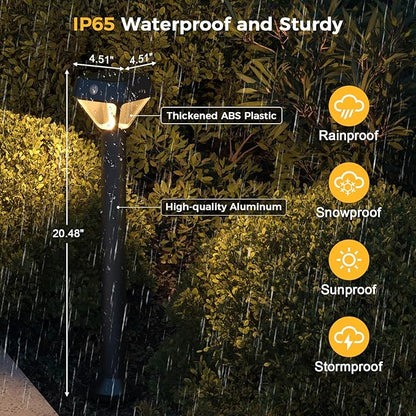 XMCOSY+ Smart Solar Lights Outdoor with Motion Sensor, 150LM APP Control RGBCW Color Changing Garden Lights Solar Powered for Yard Pathway Landscape, Waterproof, 4 Pack