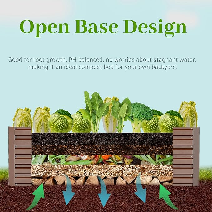 8x4x2 ft Outdoor Raised Garden Bed, Large Metal Planter Raised Beds, Planters for Outdoor Plants for Vegetables, Flowers, Herbs, Fruits, and Succulents.(4 Pcs)