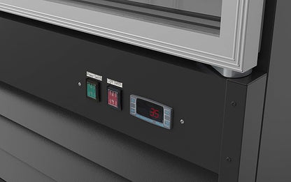 KoolMore MDR-1GD-23C Commercial Glass 1 Door Display Refrigerator Merchandiser - Upright Beverage Cooler with LED Lighting - 23 Cu. Ft., Black