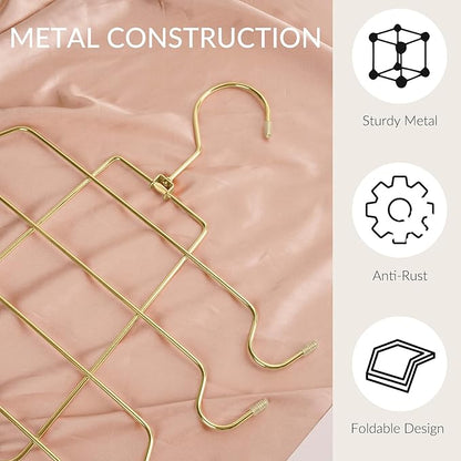 ZEDODIER 4 Pack Space Saving Bra Hangers, Non-Slip Tank Top Hanger, Closet Organizers and Storage for Camisoles Tank Tops Bras Ties Swimsuits Strappy Dress, Gold