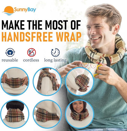 SunnyBay Microwave Heating Pad, Microwavable Heated Neck and Shoulder Wrap, Moist and Weighted Hands-Free Beanbag Pack with Wide Neck Coverage, 2.5 lbs, 26 Inches Long-Length, Made in USA, London