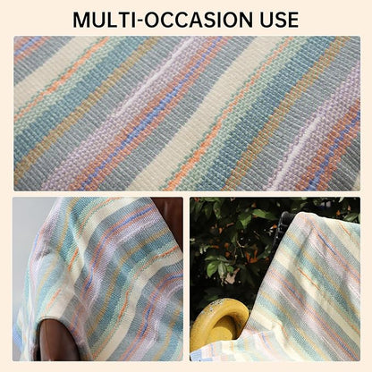 Soft Chenille Yarn Throw 36"x48", Handmade Knit Throw Blanket, for use in All Seasons, Soft Cozy Warm Knitted Blanket for Bed Sofa, Couch Chair, Living Room(1.37Ib)