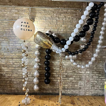 White and Silver Linking Balloons, 100PCS 6 Inch Small Metal Silver Quick Link Balloons for Making Balloon Wall Heart Arch Tails Balloon for Wedding Birthday Baby Shower Graduation Party Decorations