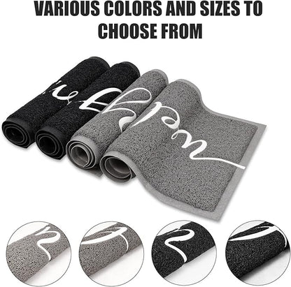 FireProof Outdoor Indoor Welcome Mat, Long-lasting Non-Slip and Easy to Clean Rectangular Entrance Mat, Grey (30 x 17.5) For High Traffic Areas