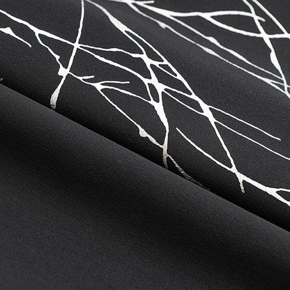 Grommets Blackout Long Window Curtains Black Silver-52W*108L 2PCS Drapes for Bedroom