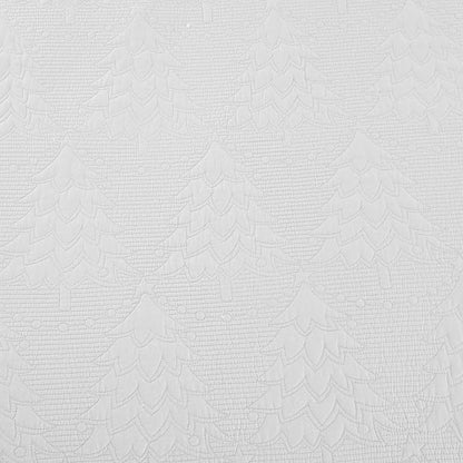 MarCielo 3-Piece Christmas Quilt 100% Cotton Oversized Bedspread Lightweight Coverlet Embroidery Christmas Tree Pattern Bedding Set (TC Bright White, Oversized King (118"x106"))