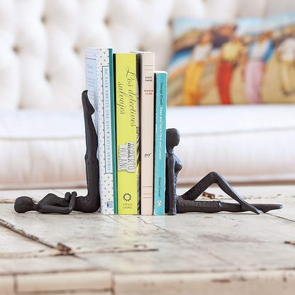 Danya B. ZI11217 Contemporary 2 Piece Ladies Stretching Cast Iron Metal Art Bookend Set