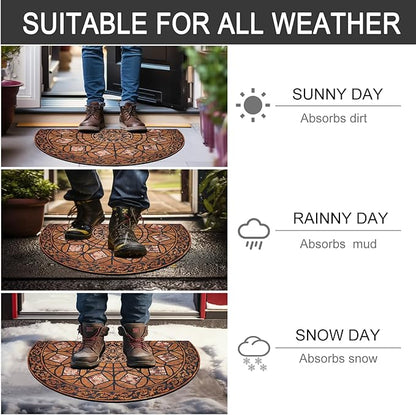 CHICHIC Entrance Door Mat Large 24 x 36 Inch Entry Way Doormat Front Door Rugs Outdoors Heavy Duty Welcome Mat Non Slip Rubber Back Low Profile for Garage, Patio, High Traffic Area, Orange