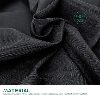 Surmente Black Tablecloth for Round Tables, 70-inch Round Table Cloths for Weddings, Banquets, or Restaurants