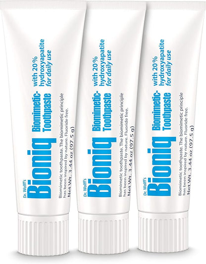 Bioniq Classic Biomimetic Toothpaste with 20 Percent Hydroxyapatite for Daily Use, 3.44 Ounce (Pack of 3)