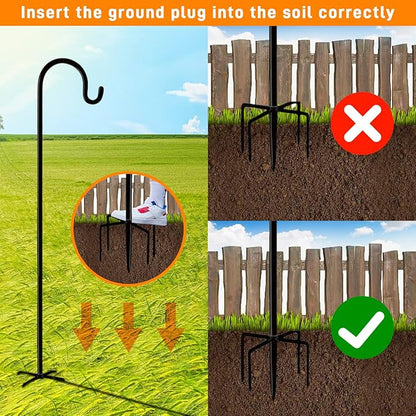 Shepherd Hooks Outdoor 48 Inches for Lanterns Heavy Duty Shepherd Stand Plant Hanger Yard Hooks for Solar Lights,Bird Feeder,Wedding,Mason Jar,Planter Pot,Adjustable Height