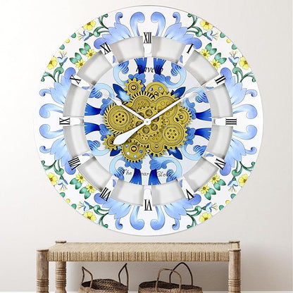 The Gears Clock Wall Clock Italy Collection with Moving Gears (Ravello, 36 inch Round)