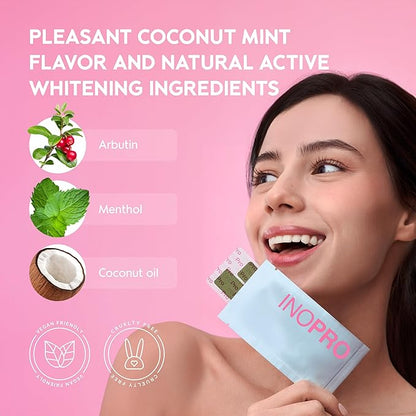 Teeth Whitening Strips 14 Treatments Kit - Teeth Whitener, Peroxide Free, Enamel Safe Green White Strips, Deep Stains Removal - Instant Teeth Whitening Without The Harm (28 Strips)