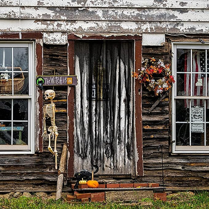Sfcddtlg 4 Pcs Halloween Black Doorway Curtain- 65 x 39 Inch Creepy Door Curtain Decorations- Scary Spooky Cloth for Halloween Party Haunted House Decoration