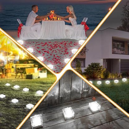 Solar Brick Lights - Outdoor Waterproof Patio & Garden Decor (3 Packs) for Patio, Yard, Walkway, Pathway
