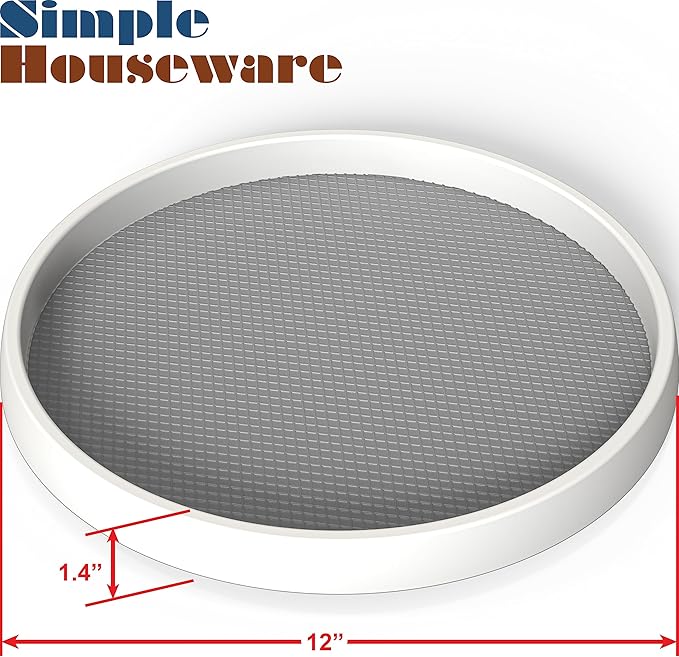 Simple Houseware 12-Inch Lazy Susan Spice Organizer Rotating Tray, 5-Pack