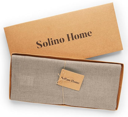 Solino Home Linen Natural Table Runner 120 Inches Long - 100% Pure Linen Dining Table Runner 14 x 120 Inch for Fall, Autumn, Thanksgiving - Fete