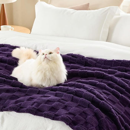 Bedsure GentleSoft Twin Blanket for Bed Purple - Super Soft Cozy Blankets for Women Men Girls, Cute Fuzzy Fleece Throws for Bedroom Couch, 60x80 Inches