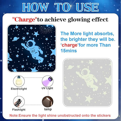 530 Glow in The Dark Stars Ceiling Stars Glow in The Dark Glow Moon and Space Wall Decals Astronaut Universe Galaxy Planet Wall Stickers Glowing Wall Stickers Kid Boys Living Room Decor