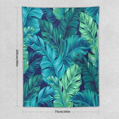 ICMOLYYENLO Tropical Green Plant Tapestry, Green Palm Leaves Natural Landscape Print Wall Tapestry for Bedroom Living Room Dormitory 30x40 Inch