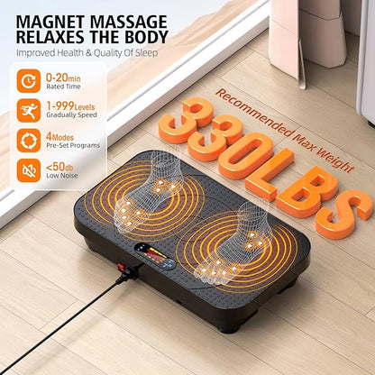 Vibration Plate Exercise Machine, OVANZA Whole Body Vibration Plate for Lymphatic Drainage, Burns Fat, Helps Toning, Weight Loss Shaping Wellness for Home Training Equipment