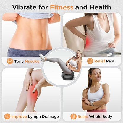 FEIERDUN Vibration Plate Exercise Machine, Vibration Plate for Lymphatic Drainage, Power Plate Vibration Platform for Weight Loss, Toning & Wellness
