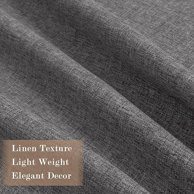 Room Divider Curtains Screen Partitions, Linen Look 100% Blackout Drapery 108 Inches Long, 100" Wide Pinch Pleated Window Drapes, Privacy Protecting, Light Blocking, (1 PC, Natural Grey)