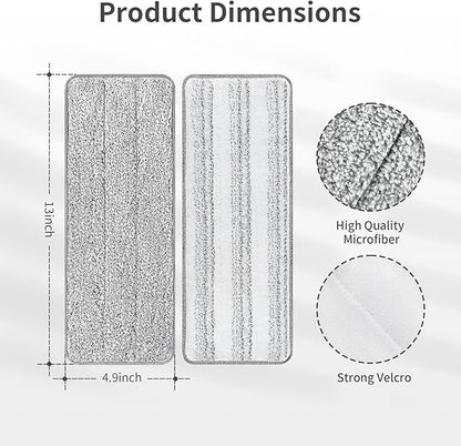 10Pcs Joymoop Mop Replacement Pads, 13 * 4.9'' Universal Mop Pads Mop Head Refills Washable Wet Mop, Compatible with Most 11-13” Size Mops
