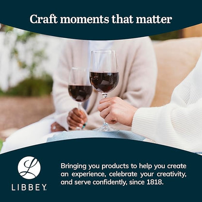 Libbey Vina Diamond Balloon Wine Glasses Set, Unique Angular Red Wine Glasses Set of 12, Large, Elegant Glass Wine Glasses for Celebratory Events