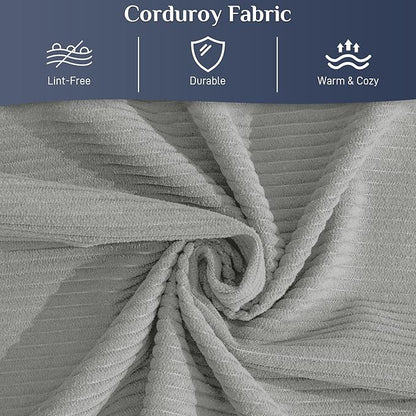 Convertible Sleeper Sofa Bed with Pillow, 4-in-1 Corduroy Folding Mattress Couch with Fixed-Shape Frame, Futon Fold Out Floor Sofa Cama Lounge Couch for Living Room Bedroom, Light Grey