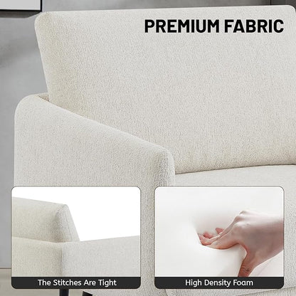 Oversized Accent Chair for Living Room Chairs Reading Arm Chair Comfy Modern Single Sofa Side Chairs with Metal Legs & Soft Cushion for Bedroom, Balcony,Waiting Room (Chenille, Oatmeal)