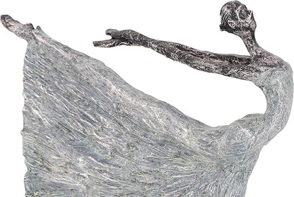 Deco 79 Polystone Dancer Decorative Sculpture Home Decor Statue, Accent Figurine 12" x 3" x 16", Gray