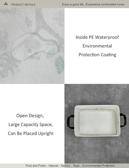 Rectangular Folding Laundry Basket,waterproof Canvas Basket,gift basket,Suitable for children's room,Office,Clothes,Toys Storage(Tree Animals)