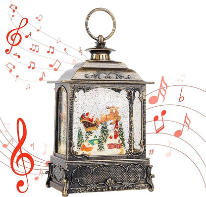 Christmas Snow Globes,Christmas Decorations for Home,with 6 Hour Timer,Musical Snow Globe,Battery Or USB Powered,Christmas Lantern,Christmas Festival Decor, Reindeer Vehicle
