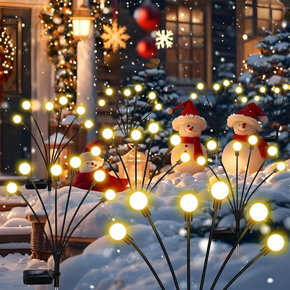 Solar Garden Lights Outdoor, 4 Pack Firefly Swaying Lights, Waterproof Garden Decor for Yard Patio Pathway Lawn, Gardening Gifts for Women Christmas Decoration