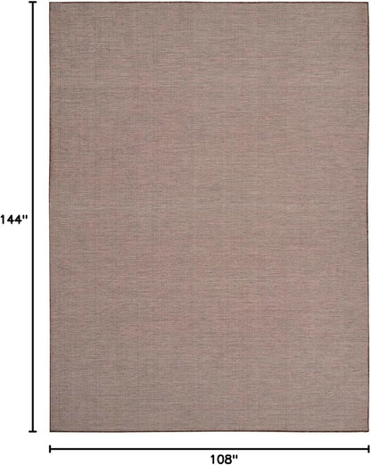 Nourison Positano Indoor-Outdoor Natural 9' x 12' Area Rug, Easy Cleaning, Non Shedding, Bed Room, Living Room, Dining Room, Backyard, Deck, Patio (9x12)