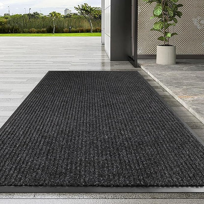 Large Front Door Mat, 48" x 36" Durable Front Doormat, Heavy Duty Large Welcome Door Matt for Home Entrance, No Slip Rubber Low Profile Door Mats for High Traffic Area