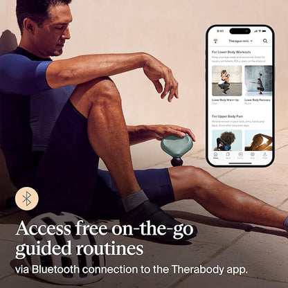 TheraGun Mini (2nd Generation) by Therabody - Handheld Electric Massage Gun - Compact Deep Tissue Treatment for Any Athlete On The Go - Portable Percussion Massager with QuietForce Technology (Green)