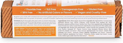 Himalaya Botanique Turmeric & Coconut Oil Whitening Antiplaque Herbal Toothpaste, Whitens Teeth, Fluoride Free, No Artificial Flavors, SLS Free, Vegan, Cruelty Free, Foaming, Mint Flavor, 4 Oz, 4 Pack