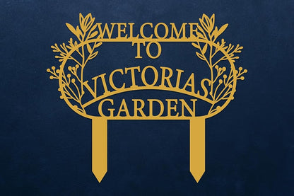 Personalized Metal Garden Sign with Stake, Custom Garden Decor for Outdoor, Custom Family Name Sign, Patio Decorations, Lawn Art, Farmhouse Decorative, Housewarming Gift (CstmDesign3)