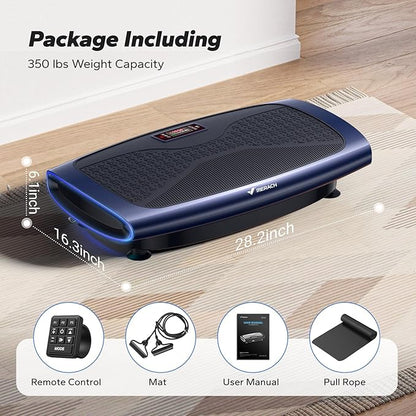 MERACH Vibration Plate Exercise Machine, 3D & 4D Vibration Plate with 2 Tension Ropes LED Display, Whole Body Vibration Platform for Women Men, Exercise Equipment for Home