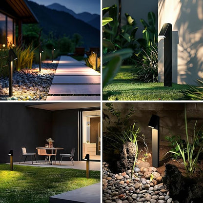 Solar Walkway Light, Dimmable Metal Solar Pathway Light Outdoor IP65 Waterproof, 3000K 500LM Solars Yard Lights for Yard Garden Patio Landscape Lawn