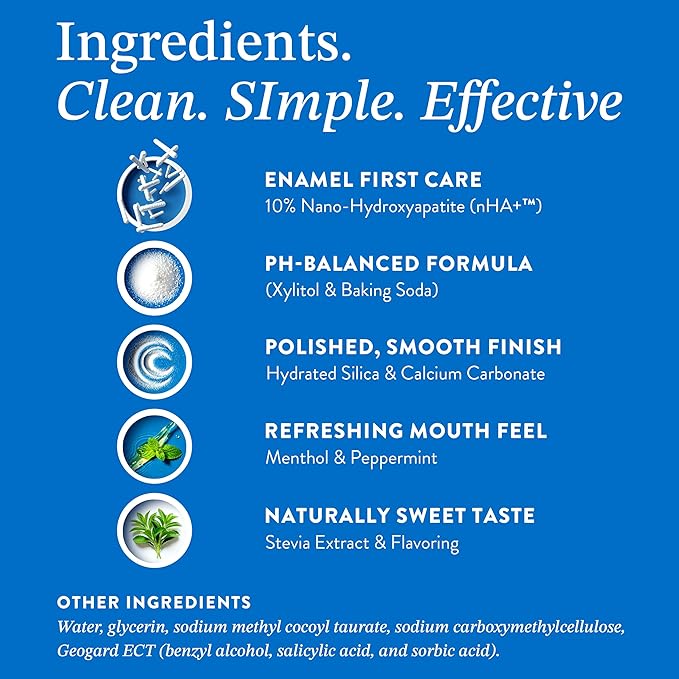 Mouthology 10% Nano Hydroxyapatite Toothpaste (Fluoride Free), Whitening*, Supports Enamel Care*, Appropriate for Sensitive Teeth*, SLS Free, Xylitol nHA Toothpaste for Adults, Mint 4oz (USA Made)