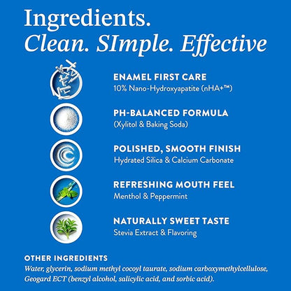 Mouthology 10% Nano Hydroxyapatite Toothpaste (Fluoride Free), Whitening*, Supports Enamel Care*, Appropriate for Sensitive Teeth*, SLS Free, Xylitol nHA Toothpaste for Adults, Mint 4oz (USA Made)