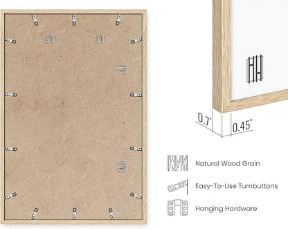 Haus and Hues 24"x36" Beige Oak Wood Frames Set of 4 - 24x36 Natural Wood Frames for Posters, 24x36 Frame Wood, 24x36 Poster Frames for Wall, 24x36 Frame Light Wood, Picture Frames 24x36 Picture Frame 24x36 Wood Frame 24x36 (Beige Oak)