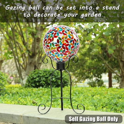 VCUTEKA Gazing Ball, 8" Glass Gazing Balls Sphere for Garden Lawn Outdoor Ornament Yard Decorative